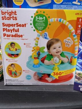 BRIGHT STAR SUPER SEAT PLAYFUL PARADISE 360° PLAY TIME SNACK TIME AND MEAL TIME
